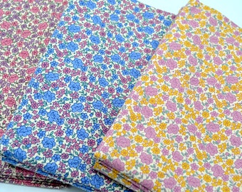 Vintage Marcus Bros Fabric - Purple Pink or Blue Florals - CHOOSE Color - Rothermel Cotton By the Half Yard