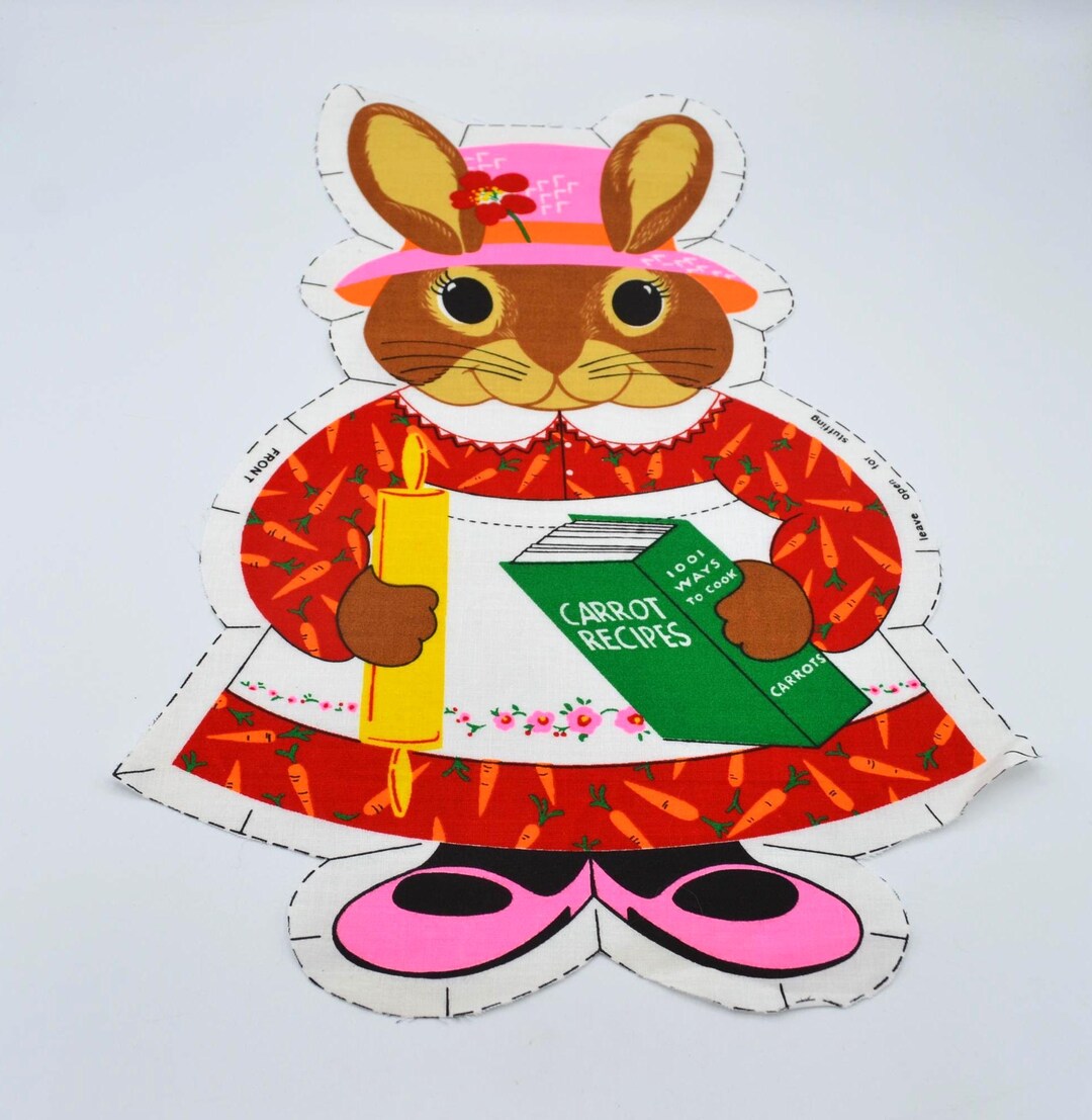 Vintage Cranston Easter Lady Bunny, Cut and Sew Pillow Doll in Mod ...