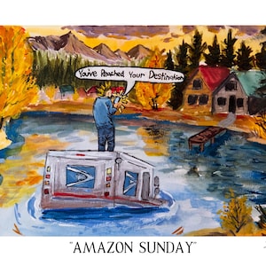 Amazon Sunday 11x14 | USPS | Post Office Painting | Multi Media | Wall Decor