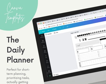 Customizable Canva Template Daily Planner - ADHD Planner