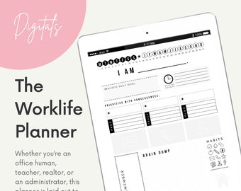 Digital/Printable Worklife Planner - ADHD Planner -  PDF File