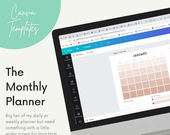 Customizable Monthly Planner Canva Template - ADHD Planner