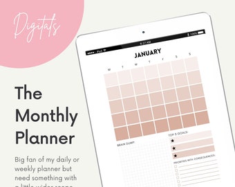 Printable/Digital Monthly Planner PDFs