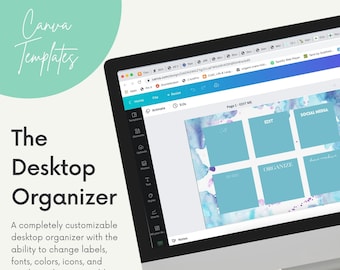 Desktop Workflow Organizer Digital Download + Canva Template