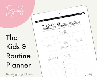 Digital/Printable Kids Routine Planner - ADHD Kids Planner -  PDF File