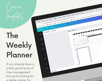 Customizable Weekly Planner Canva Template - ADHD Planner