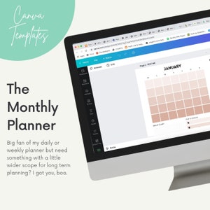 Aanpasbare maandelijkse planner Canva-sjabloon - ADHD-planner