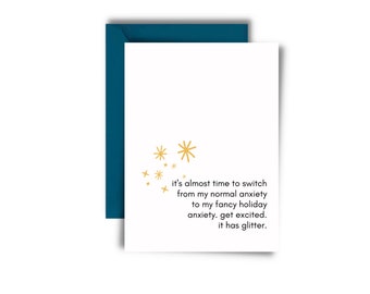 FANCY HOLIDAY ANXIETY Snarky Holiday Card