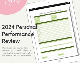 2024 Personal Performance Review Digital Download Planner