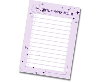 YOU BETTER Work Witch Notepad - ADHD Planner Notepad - 7x5" 50 Pages