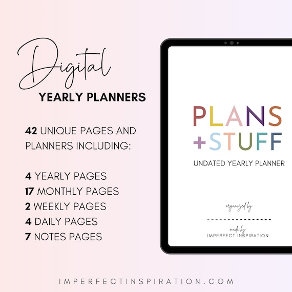 Yearly Undated Digital ADHD Planner