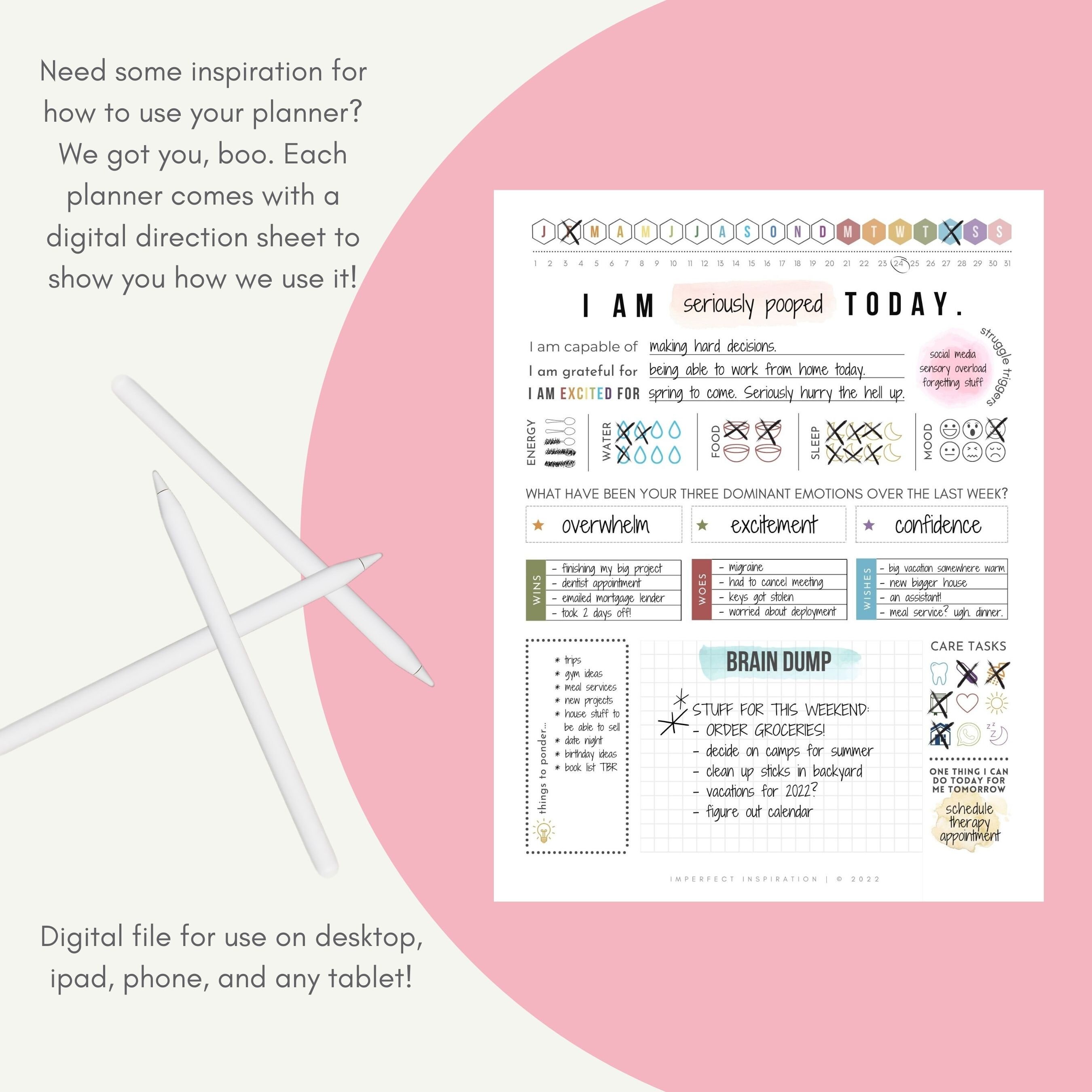 Digital/printable ADHD Self Care Planner PDF - Etsy