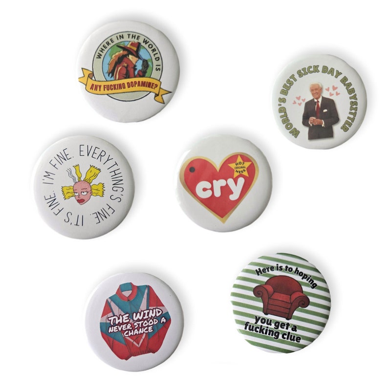 90S NOSTALGIA BUTTON PACKS Mystery and Collect them all image 2