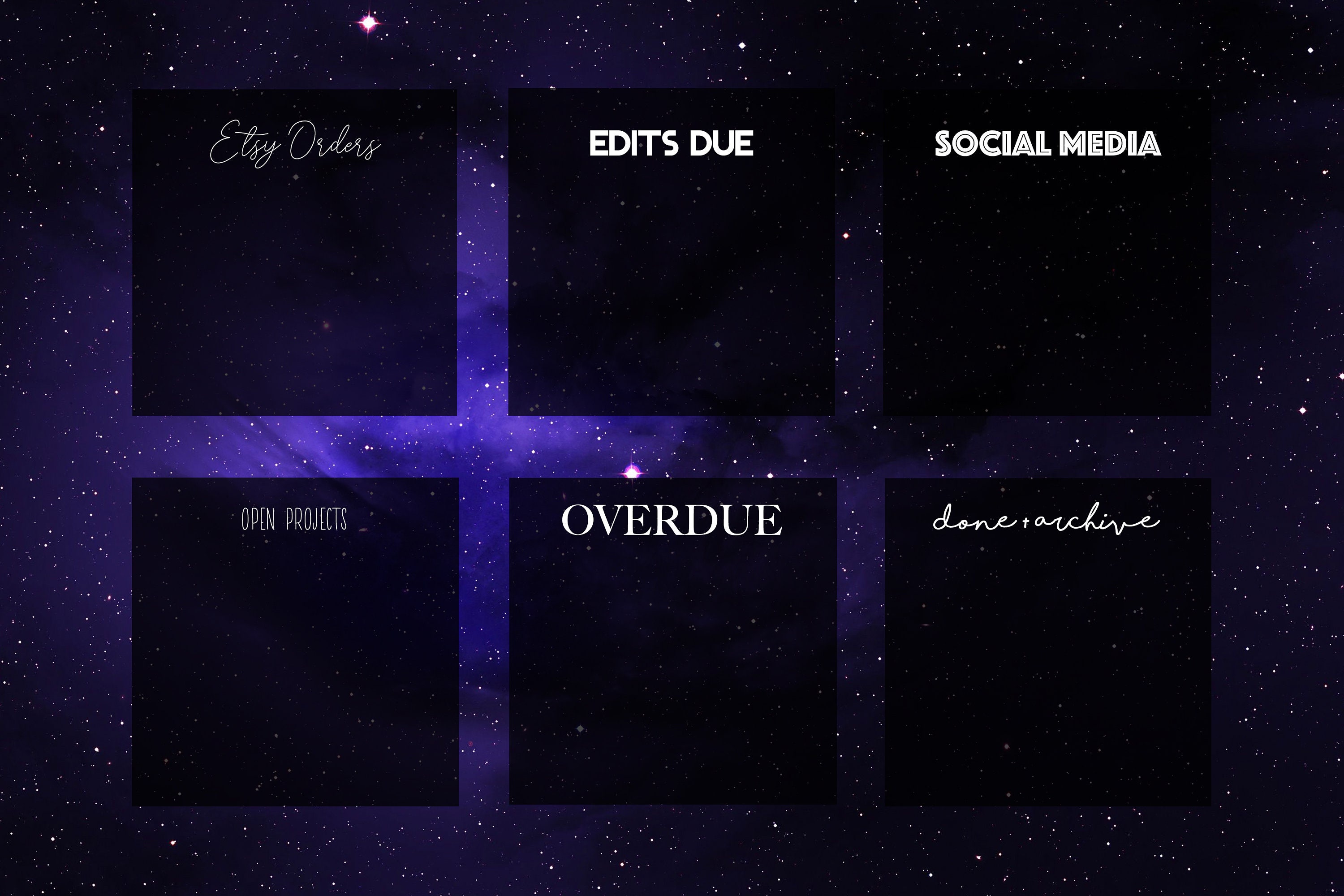 Desktop Workflow Organizer CANVA TEMPLATE Custom Kanban Etsy