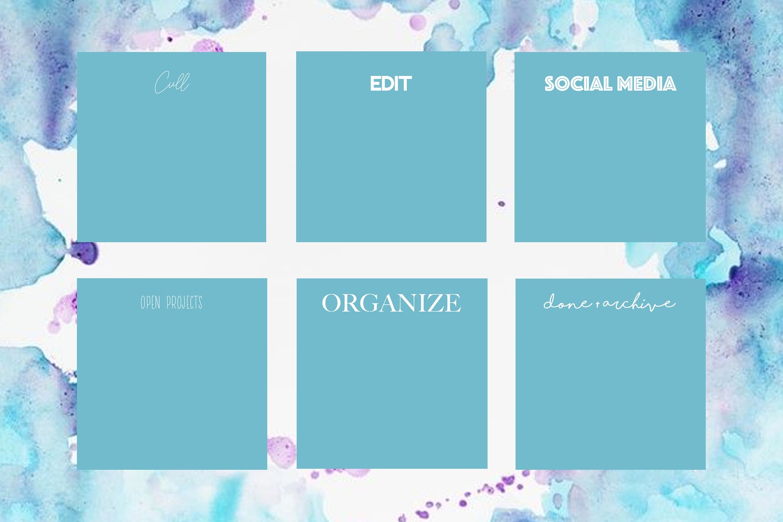 Desktop Workflow Organizer CANVA TEMPLATE Custom Kanban Etsy