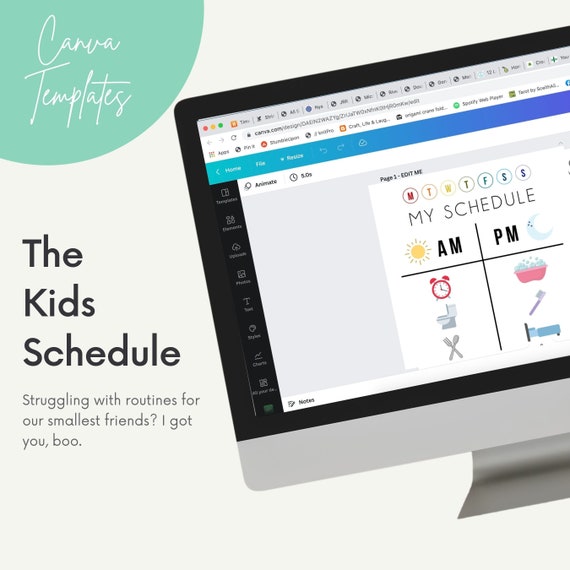 Customizeable Visual Schedule for Kids Canva Template - Etsy