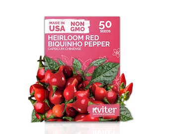 50 Red Biquinho Sweety Drop Pepper (Capsicum Chinense) seeds, Sweet Pepper Seeds, Heirloom Chili Pepper, Edible Garden Plant, Non GMO Seeds