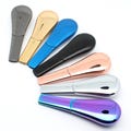 3.8" Metal Smoking Pipes Magnetic Lid Zinc Alloy Smoke Bowl Tobacco Pipe Scoop Unique Cute Gift Heavy Duty Gray Gold Black Blue Iridescent