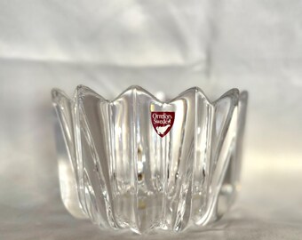 Orrefors FLEUR Crystal Bowl, Jan Johansson, Orrefors Sweden