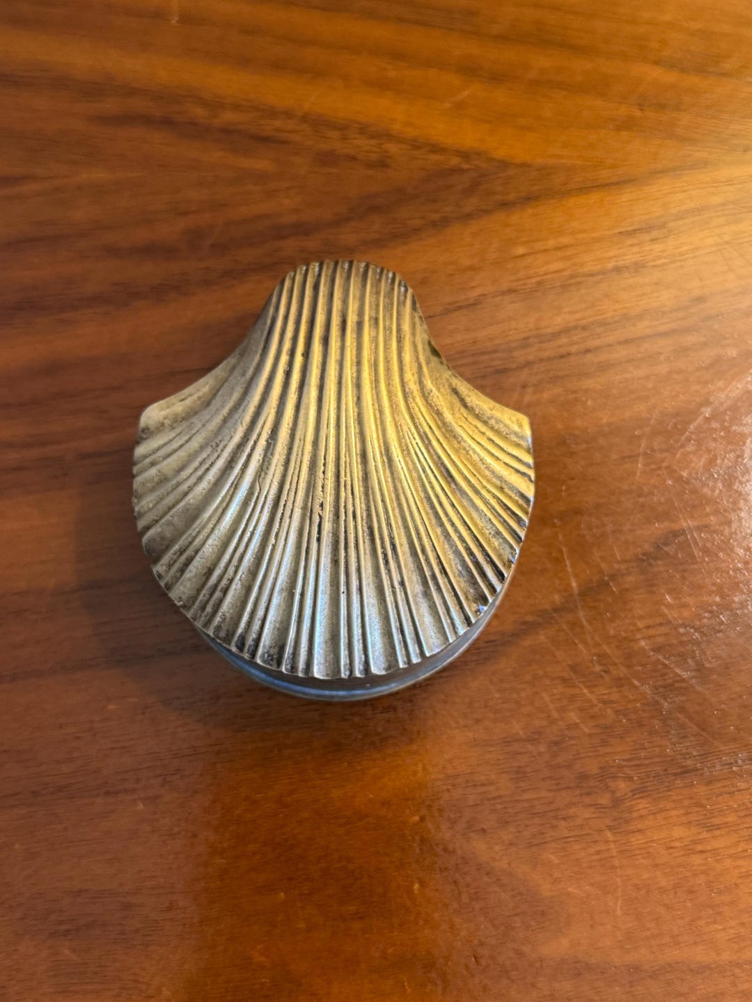 Vintage Brass Scallop Shell Trinket Box | Coastal Jewelry Box - Etsy