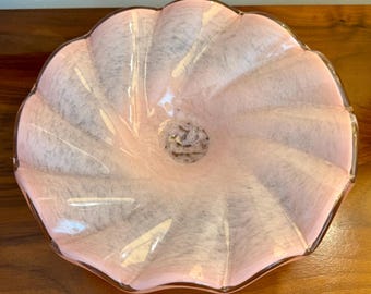 ヴィンテージ ムラーノ ピンク オパリンガラス シェルシェイプ ボウル