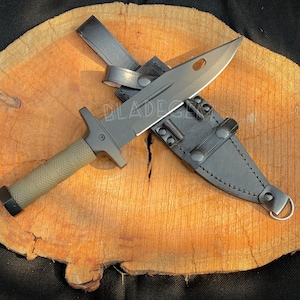 Expendable 4 Movie Replica Knife: 440c Steel Tactical Bowie with Leather Sheath