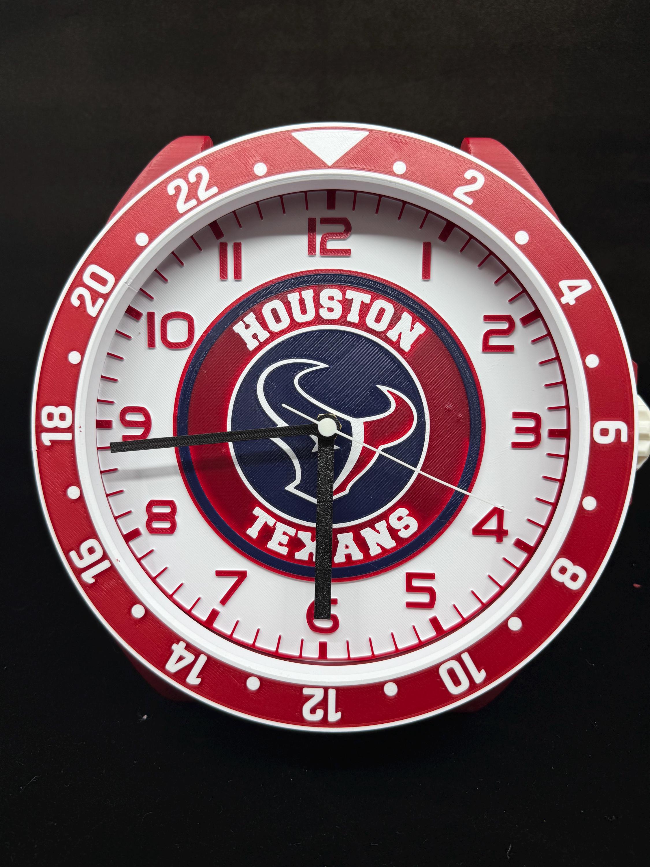 Texans NFL Desk Clock: Football Team Decor - Fan Gift