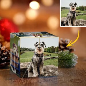 Custom 3D Photo Cube – Personalized Picture Cube Gift for Her | Wedding Couple Photo Rubik’s Cube | Unique Personalized Photo Gift!