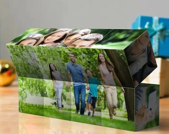 Cubo fotografico personalizzato / Display per immagini rotanti 3D, ricordo unico
