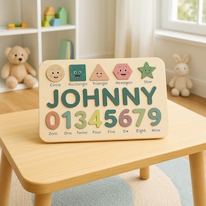 Personalized Wooden Name Puzzle: Montessori Baby Learning Toy
