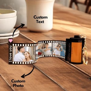 Custom Film Roll Keychain - Photo Film Roll - Film Roll Keychain - Camera Roll Gift - Custom Photo Gift for Anniversary - Couples Gift!