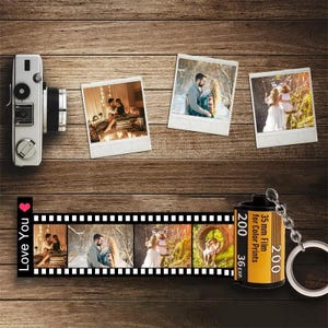 Camera Film Roll Keychain - Custom Film Roll - Film Roll Keychain - Camera Roll Gift - Personalized Photo Film Roll - Anniversary Gift