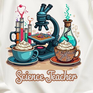 Science Teacher Coffee Cups PNG: Sublimation Design (Digital Download)