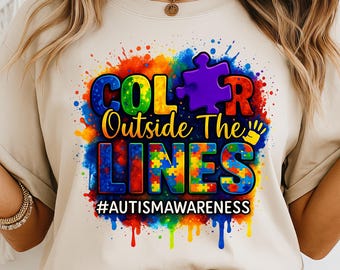 Autism Awareness PNG: Colorful Puzzle Design (Digital Download)