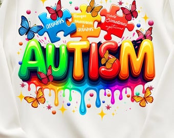 Autism Awareness PNG, ,Inspirational Autism Sublimation Autism Support PNG, Creative Autism Awareness, Positive Autism Png Digital Download