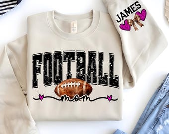 Personalized Football Mom PNG: Custom Sleeve Name, Gameday Design (Digital Download)