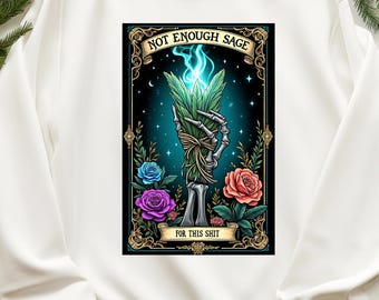 Carta del Tarot Esqueleto de Sabio Insuficiente PNG: Diseño Gótico de Brujería (Descarga Digital)