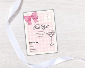 Girls Night Dinner Invitation: Editable Party Template (Digital Download)