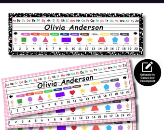 Back to School Desk Name Tags: Editable Classroom Labels (PDF, PPT Download)