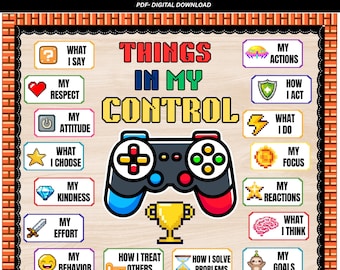 Video Game Growth Mindset Bulletin Board Kit: Motivational Classroom Decor (Digital Download)