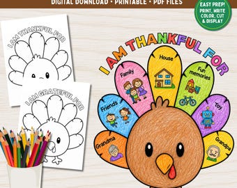 Thanksgiving Turkey Gratitude Craft | Fall Classroom Activity (Digital Download)