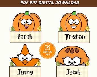Fall Cubby Name Tags | Editable  Autumn Classroom Labels (Digital Download)
