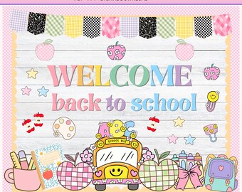 Pastel Back to School Bulletin Board Kit (Digital Download)