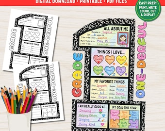 1st Grade All About Me Craft | Back to School Activity (Digital Download)