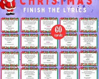 Christmas Finish The Lyrics Game | Holiday Party (PDF Printable)