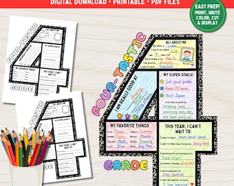 4th Grade All About Me Craft | Back to School Activity (Digital Download)