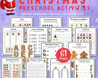 Christmas Preschool Activity Bundle | Winter Games (PDF)