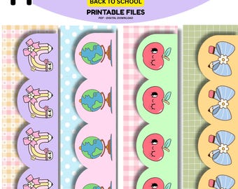 Back to School Bulletin Board Borders, Pastel Classroom Trims (Digital Download)