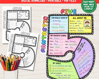5th Grade All About Me Craft | Back to School Activity (Digital Download)