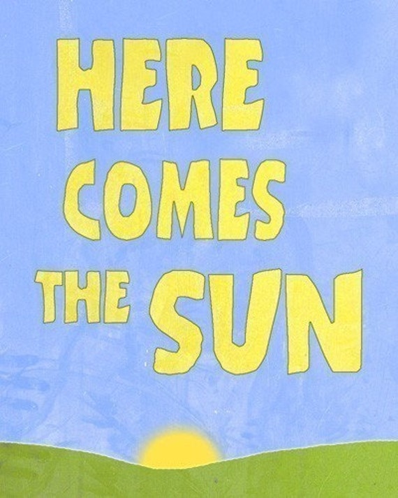 Items similar to Here comes the sun Art print Illustration, wall